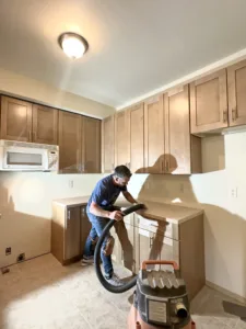Franz installing new counters in a condo