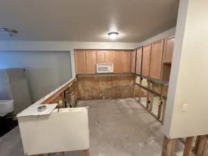 condo unit after water damage and demo and is ready to rebuild