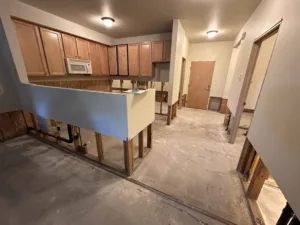 condo unit after water damage and demo and is ready to rebuild